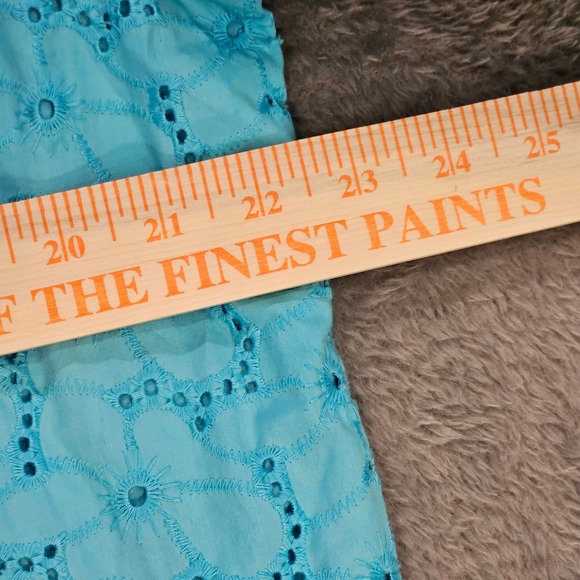 Appleseed's Women Turquoise Teal Eyelet Cotton Button Front Jacket Large RN76915 - Picture 3 of 10